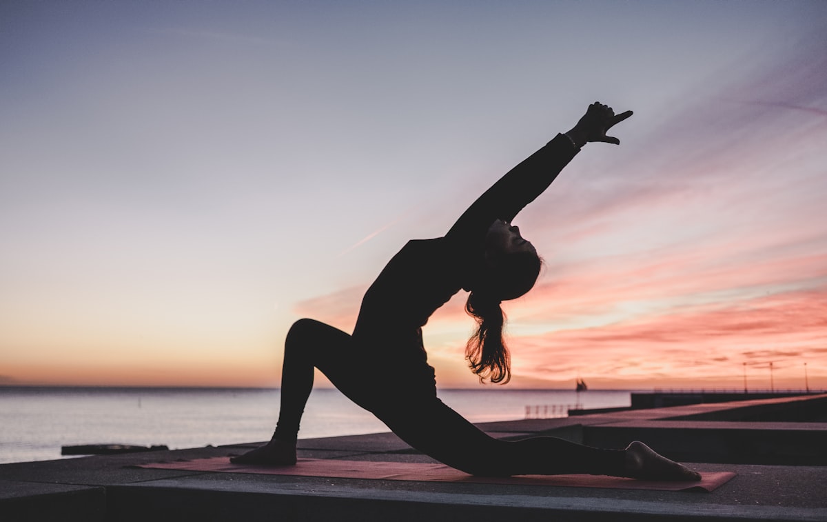 Yoga practice in peaceful setting